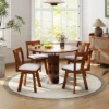 Tangkula Swivel Dining Chairs Set Of 4 Dining Room Chairs W/ Rubber Wood Frame -Beauty house GUEST 12b00e2c ba23 4839 a045 cf4151c55618