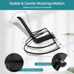 Tangkula 4 PCS Patio Rocking Chairs W/ Ergonomic Backrest Seat Safe Stoppers For Backyard -Beauty house GUEST 12eead9d 3997 4ce7 82ba 6e2c429e1e6c