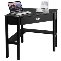 Tangkula Corner Computer DeskTable Wood Workstation BlackWhite -Beauty house GUEST 13017c8c 22b0 4b43 960d 759b1d5c9ef4