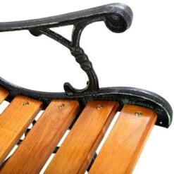 Tangkula Garden Iron Bench Porch Path Hardwood Chair For Patio Park Outdoor Deck -Beauty house GUEST 13447844 a962 4f7a a81f 53882258c6c0