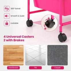 Tangkula 15 Drawer Rolling Storage Cart Opaque Multicolor Drawers Home Organizer Mixed Hot Pink -Beauty house GUEST 13a5fb1d e29f 4ae3 a14d b2d29190ae71