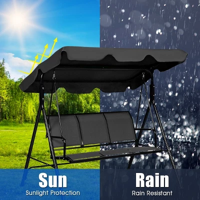 Tangkula Outdoor Porch Swing Canopy Patio Swing Chair 3 Person Canopy Hammock 9 Tangkula Outdoor Porch Swing Canopy Patio Swing Chair 3 Person Canopy Hammock - Image 7