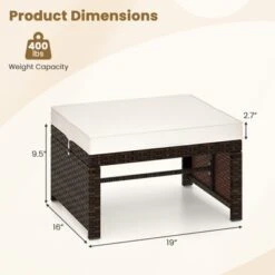 Tangkula Set Of 2 Patio PE Rattan Ottomans W/ Soft Zippered Cushions For Deck Outdoor -Beauty house GUEST 1435ca19 983e 496e 9b9c 0c5fac4373f3