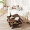 Tangkula 2-Tier Square Coffee Table 24" Living Room Center Table With 4 Storage Compartments -Beauty house GUEST 14dab94e f27a 435a 96e5 721ba02207e5