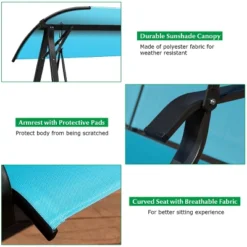 Tangkula Outdoor Patio Swing Loveseat Hammock Hanging Chair Turquoise -Beauty house GUEST 151f3b73 b3ee 4a5c 9796 180bd50f1406