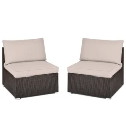 Tangkula 2PCS Patio Sectional Armless Sofas Outdoor Rattan Furniture Set W/ Cushions 21 Tangkula 2PCS Patio Sectional Armless Sofas Outdoor Rattan Furniture Set W/ Cushions -Beauty house GUEST 15d48455 a087 4d37 9fa8 744b712bd3f4