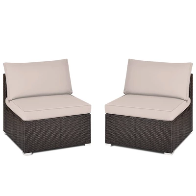 Tangkula 2PCS Patio Sectional Armless Sofas Outdoor Rattan Furniture Set W/ Cushions 12 Tangkula 2PCS Patio Sectional Armless Sofas Outdoor Rattan Furniture Set W/ Cushions - Image 10