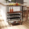 Tangkula 16 Bottle Drinks Rack W/ Glass Holders Metal Frame Storage Shelf For Kitchen -Beauty house GUEST 162150a0 afb0 4a22 900b 39d99f6fce82
