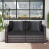 Tangkula 2-Piece Patio Wicker Corner Sofa Set Rattan Loveseat With Removable Cushions -Beauty house GUEST 16df95f2 b6d8 45b3 bb88 19e21a53b658