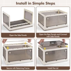 Tangkula 3-Pack Stackable Storage Bins W/Lids 24 Gallon Collapsible Plastic Container Box -Beauty house GUEST 17e62d47 91d9 4941 9213 2e47f497c6de