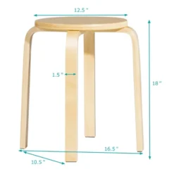 Tangkula 4-set Stacking Stool Birch Natural Wood 18" Round Dining Chair Backless -Beauty house GUEST 190339e6 e223 4846 a70c c4ccab42ae38