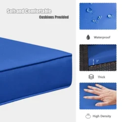 Tangkula 3PCS Patio Wicker Rattan Conversation Set Outdoor Furniture Set W/ Cushion -Beauty house GUEST 1922162c b2dc 470a b315 ccf6cb8dd9c3