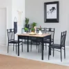 Tangkula 5 Piece Dining Set Wood Metal Table And Chairs Kitchen Furniture Black -Beauty house GUEST 1a1111bf 3437 4bc2 83ec eff7b69b887b