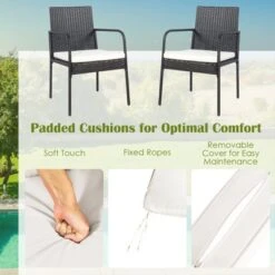 Tangkula 4 PCS Patio All-Weather Wicker Rattan Dining Chairs Outdoor Arm Cushioned Seats Armrest Garden -Beauty house GUEST 1a889593 4787 4418 b4bf 6383929b19f6