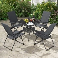 Tangkula 2PCS Patio Folding Chairs Back Adjustable Reclining Padded Garden Furniture -Beauty house GUEST 1aaa33c9 df19 4c93 995a f83114286bfd