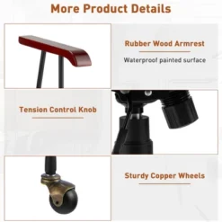 Tangkula Velvet Home Office Chair Swivel Adjustable Task Chair W/ Wooden Armrest -Beauty house GUEST 1ac6b7f6 3329 4df2 892c e18b6adff959