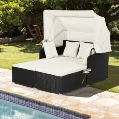 Tangkula Patio Hand-Woven PE Wicker Daybed Outdoor Loveseat Sofa Set W/ Off White Cushions 21 Tangkula Patio Hand-Woven PE Wicker Daybed Outdoor Loveseat Sofa Set W/ Off White Cushions -Beauty house GUEST 1b34e283 9ed8 4917 8f1c 29653a0e6e30