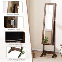 Tangkula Jewelry Mirrored Cabinet Armoire Organizer Storage Box W/ Stand Christmas Gift -Beauty house GUEST 1d6b7ba2 45ff 4297 8545 e50981a26353