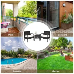 Tangkula 3PCS Rattan Patio Conversation Set Outdoor Furniture Set W/ Storage Table -Beauty house GUEST 1dadda06 8a4a 4829 8c01 e3b114ec0931