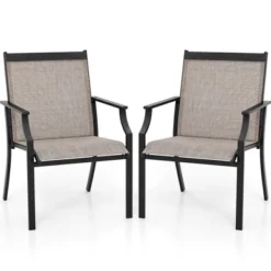 Tangkula Patio Chairs Set Of 4 Dining Chairs W/ Curved Backrest Long Armrest Breathable Fabric 17 Tangkula Patio Chairs Set Of 4 Dining Chairs W/ Curved Backrest Long Armrest Breathable Fabric -Beauty house GUEST 1e721fc6 d2e6 4521 a9ab db835015da85