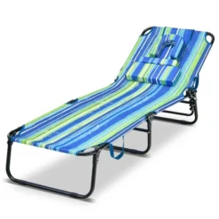 Tangkula 5-Position Lounge Chair Adjustable Beach Chaise W/ Face Cavity & Pillows -Beauty house GUEST 1e90e81c 88ad 474c acbd ca166ec48499