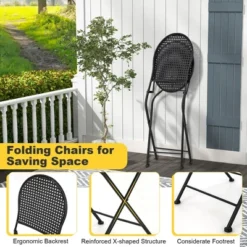 Tangkula 3 PCS Patio Bistro Set All-weather Metal Table & Chair Set For 2 Person Modern Furniture Set -Beauty house GUEST 1e931b68 cfb9 465d 9833 f823dad72827