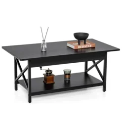Tangkula Coffee Table Industrial 2-Tier W/ Storage Shelf &Storage Shelf For Living Room -Beauty house GUEST 1ff3b349 f890 45ce 92e9 7f615e5f7807