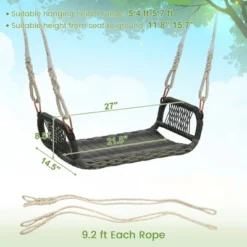 Tangkula 1-Person Rattan Porch Swing Single Swing Chair Bench W/ Hanging Hemp Ropes Outdoor 18 Tangkula 1-Person Rattan Porch Swing Single Swing Chair Bench W/ Hanging Hemp Ropes Outdoor -Beauty house GUEST 2079ea24 2a52 464c a523 b97d7b6c166f