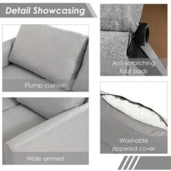 Tangkula Convertible L-shaped Sectional Sofa Couch Chaise W/ Ottoman Cushions -Beauty house GUEST 2144b238 d3f2 45fd 98c7 6438e60a465f