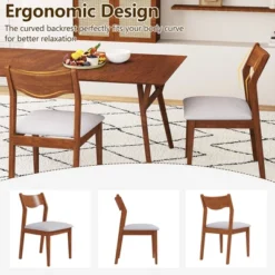 Tangkula Wooden Dining Chair Set Of 4 W/ Rubber Wood Frame Wide Padded Seat -Beauty house GUEST 21a448da 2786 4ed1 b592 fd05e12de359