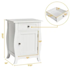 Tangkula Wooden Accent End Table With Drawer Storage Floor Cabinet For Living Room, Bedroom, Hallway -Beauty house GUEST 21c3a99a 8a09 4022 ba04 fd1da6463c91