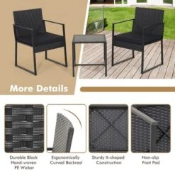 Tangkula 3PCS Patio Rattan PE Wicker Bistro Set Outdoor Furniture Set W/ Table & Cushion 18 Tangkula 3PCS Patio Rattan PE Wicker Bistro Set Outdoor Furniture Set W/ Table & Cushion -Beauty house GUEST 21ed5235 cd8c 4ade 8137 0f9cb185cc00