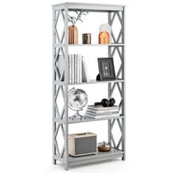 Tangkula 5-Tier Open Bookshelf Bookcase Standing Casual Home Storage Display Rack -Beauty house GUEST 220f7345 6170 490e 9d0a e6ffdfd33f38