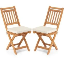 Tangkula Folding Patio Chairs Set Of 2 W/ Slatted Backrests & Soft Seat Cushions -Beauty house GUEST 22400265 5eee 4012 97a9 41d00e5be5a2 1