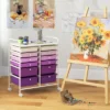 Tangkula 12 Drawers Rolling Storage Cart Classroom Organizers With Wheels For Tools Scrapbook Craft Paper Purple -Beauty house GUEST 228e1a3d f965 4d16 97a1 e0625d996bd3