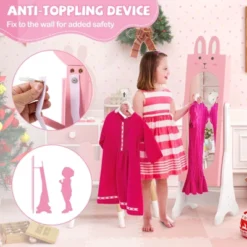 Tangkula Kids Jewelry Armoire Cabinet Free-Standing Full Length Mirror With Storage And 4 Tilt Angles -Beauty house GUEST 22ca8679 54b9 491f b318 5773eb7388b7