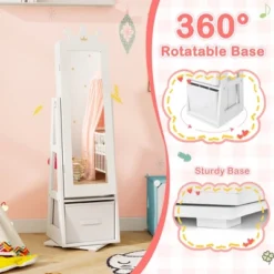 Tangkula Kids Jewelry Cabinet With Full-Length Mirror Drawer 2 Adjustable Tilt Angles 19 Tangkula Kids Jewelry Cabinet With Full-Length Mirror Drawer 2 Adjustable Tilt Angles -Beauty house GUEST 22fadfbc 309c 4c8f 8a77 7338c8609442