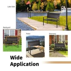 Tangkula Patio Furniture Weather-Resistant Rattan Bench Wicker Loveseat Steel Frame For Yard Garden Poolside -Beauty house GUEST 2308c6c1 15d0 4e3a a44b 1cb0ad9a4b27 1