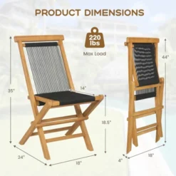 Tangkula 4PCS Folding Chairs W/ Quick-Folding Portable Design Woven Rope Seat Porch Patio -Beauty house GUEST 237d816e 6cad 4d47 b5cc c9b8e5ba0ad9 1