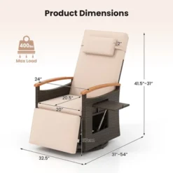 Tangkula 2PCS Outdoor 360° Swivel Rattan Recliner Chair Patio Wicker Chaise Lounge Chair -Beauty house GUEST 23a22054 c290 4024 8153 718d23fadccf