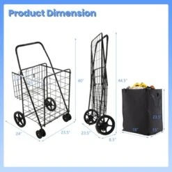 Tangkula Shopping Cart W/ Oxford Liner Folding Grocery Cart W/ Universal Front Wheels 32 Gal Large Capacity -Beauty house GUEST 23c9c17a 68a4 49d1 bad2 445acc8642ef
