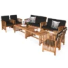 Tangkula 4PCS Patio Acacia Wood Sofa Set Conversation Couch Coffee Table With Cushions -Beauty house GUEST 2439d2e2 5948 471b 971a 36fc12d5397a