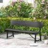 Tangkula Patio 4-Person Bench 72 Inch Extra Long Bench W/ All-Weather HDPE Seat & Back Heavy-Duty Metal Support For 1100 Lbs Max Load 4-Seat Chair -Beauty house GUEST 252f1965 ee31 4f7b 9f1a e18252839af1