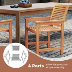 Tangkula Patio Chairs Set Of 4 Outdoor Wooden Dining Chairs W/ Inclined Backrests -Beauty house GUEST 2609b4ea 42b6 4cfd a7d6 9ba2416e0f88