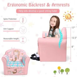 Tangkula Kids Sofa Children Armrest Chair With Pattern Toddler Furniture W/Sturdy Wood Construction Armrest Couch For Preschool Children -Beauty house GUEST 261ed729 02d4 42b2 b93a 7ffa42a4bcec