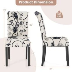 Tangkula Upholstered Dining Chairs Set Of 4 Tufted Fabric Kitchen Chairs W/Padded Seat & Rubber Wood Legs Farmhouse Accent Chairs -Beauty house GUEST 2707ffa0 2e57 4ad0 80a1 4a2e6c0b5b5f