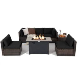 Tangkula 7PCS Patio Rattan Furniture Set Fire Pit Table Cover Cushion 23 Tangkula 7PCS Patio Rattan Furniture Set Fire Pit Table Cover Cushion -Beauty house GUEST 279f7d10 619f 4131 a3b3 47ce1549b545