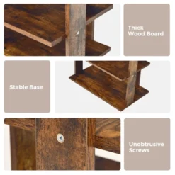 Tangkula 7-Tier Shoe Rack Free Standing Shelf Storage Modern Shoe Rack Organizer Brown/Black/White -Beauty house GUEST 27a088cb cf15 4b0c aabd 333745666da3