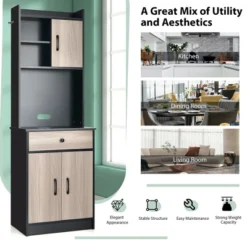 Tangkula 3-Door 71" Kitchen Buffet Pantry Storage Cabinet W/Hutch Adjustable Shelf 15 Tangkula 3-Door 71" Kitchen Buffet Pantry Storage Cabinet W/Hutch Adjustable Shelf -Beauty house GUEST 27c4907f 9f43 4741 8f63 1b6040f5da3c