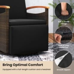 Tangkula Set Of 2 Patio Rattan 360° Swivel Recliner Lounge Chair W/Adjustable Backrest & Footrest Cushioned Push Back Reclining Seat W/Flip Side Table -Beauty house GUEST 28e697e3 613a 463d a278 83dc8a7f4ee3